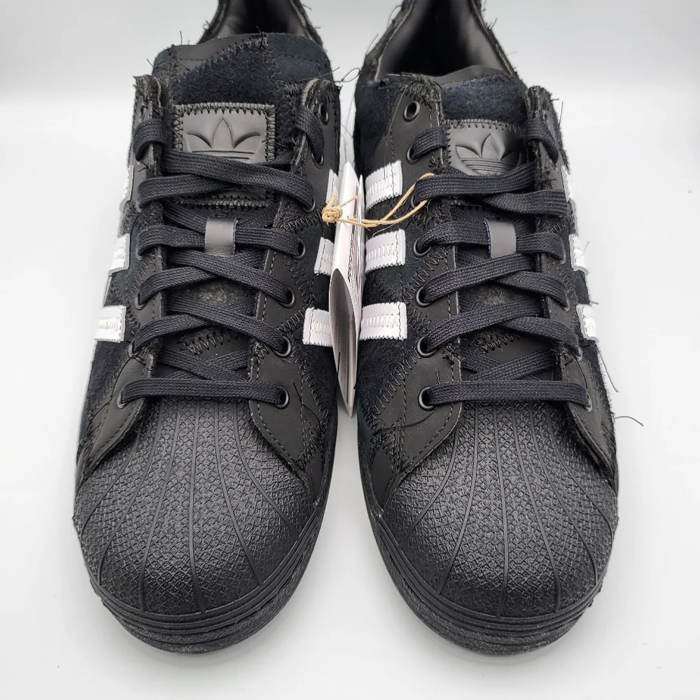 NEW Men's Sz 12 Adidas Superstar Atmos Patchwork - Core Black GW3473 - Picture 6 of 10
